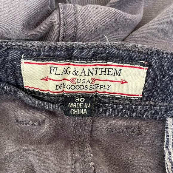 Men’s Flag & Anyhem blue/gray chino khaki shorts 38 - Picture 3 of 4